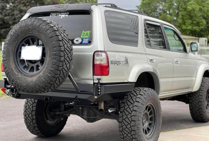 SRQ Fabrications Welded Rear Plate Bumper w/ Swing-Out Tire Carrier – 1996–2002 Toyota 4Runner (3rd Gen)