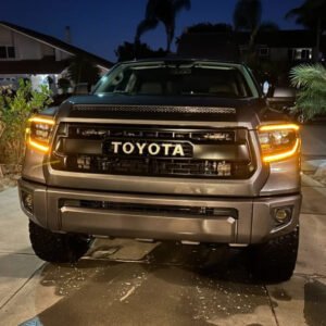 AlphaRex Nova G2 Alpha Black LED Headlights w/ Amber DRL – 2014–2021 Toyota Tundra