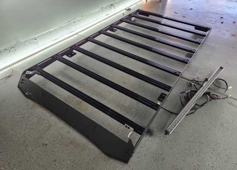 Prinsu Roof Rack w/ 40” Lightbar Cutout + Lights – Lexus GX460